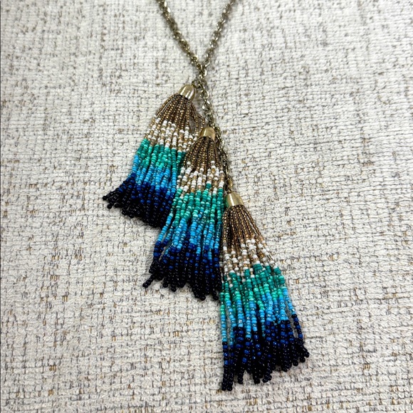 Chicos Beaded Tassel Necklace - Picture 4 of 8